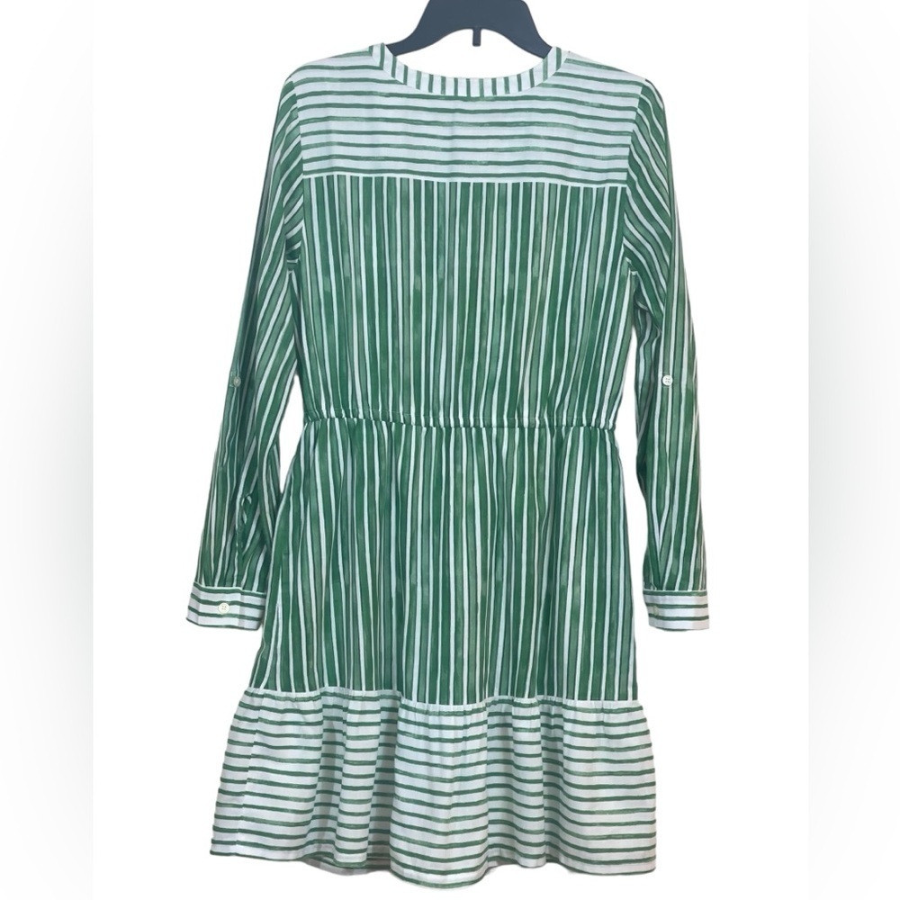 Loft flirty flounce hem drawstring waist Henley dress. Size M GUC - Picture 2 of 10